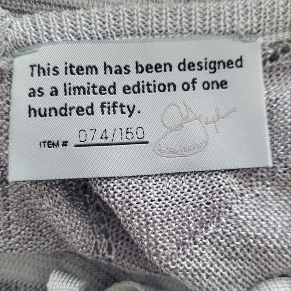 LIMITED EDITION: Silver Metalic Crochet Blouse/Short Mini Dress Size - XL (M-L) - Picture 4 of 5